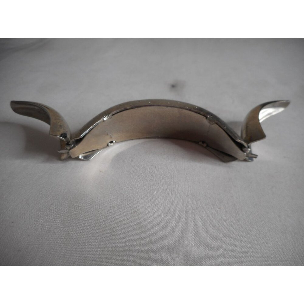 Vintage Estate silver tone cuff bracelet  double hinged sides - Picture 3 of 4